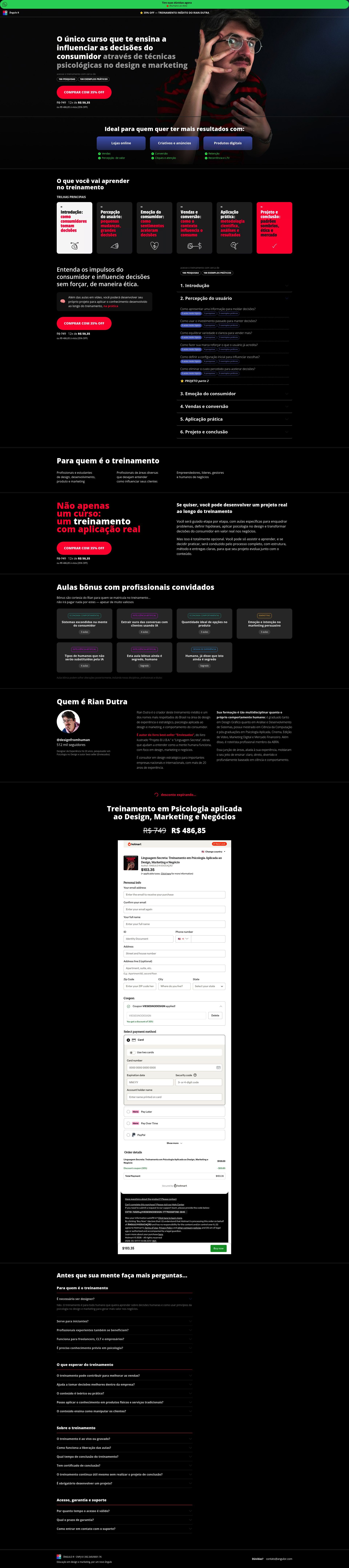 Curso Rian Dutra (designfromhuman) landing page hero screenshot